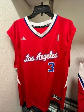 adidas Red Los Angeles Basketball Jersey #3